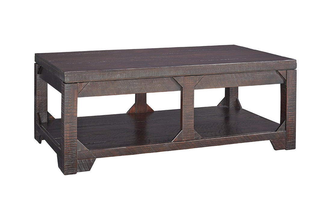 Rogness Rustic Brown Coffee Table with Lift Top - T745-9 - Bien Home Furniture &amp; Electronics