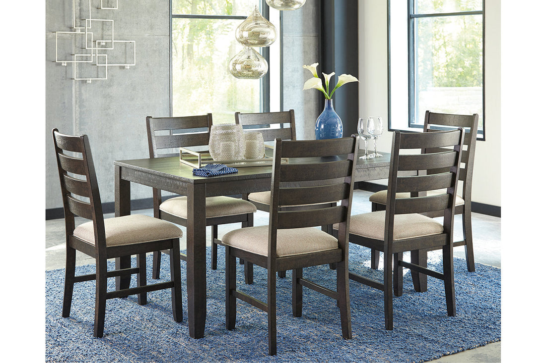 Rokane Brown Dining Table and Chairs, Set of 7 - D397-425 - Bien Home Furniture &amp; Electronics