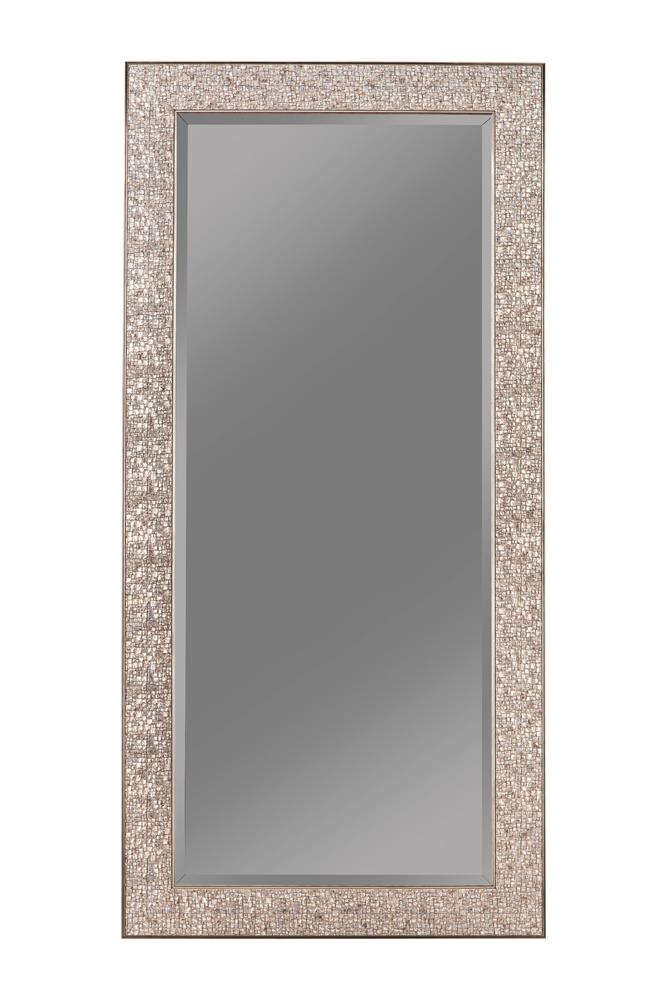 Rollins Silver Sparkle Rectangular Floor Mirror - 901997 - Bien Home Furniture &amp; Electronics