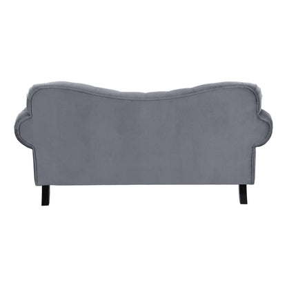 Rosalie Dark Gray Velvet Loveseat - 9330DG-2 - Bien Home Furniture &amp; Electronics