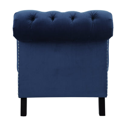Rosalie Navy Blue Velvet Chaise - 9330BU-5 - Bien Home Furniture &amp; Electronics