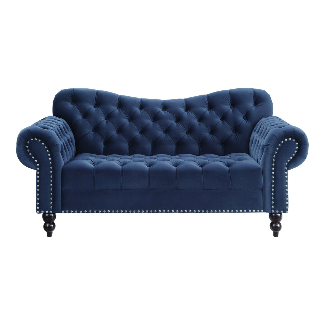 Rosalie Navy Blue Velvet Loveseat - 9330BU-2 - Bien Home Furniture &amp; Electronics