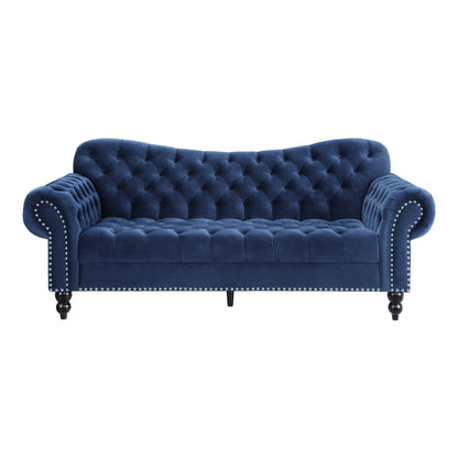 Rosalie Navy Blue Velvet Sofa - 9330BU-3 - Bien Home Furniture &amp; Electronics