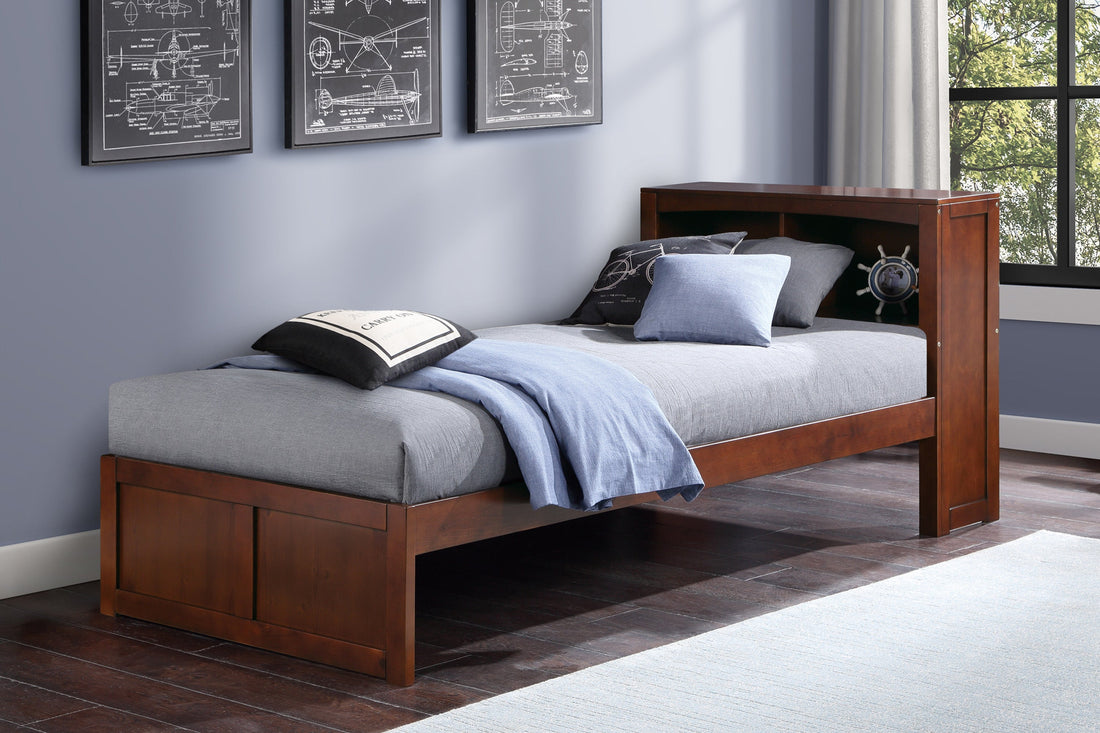 Rowe Dark Cherry Twin Bookcase Bed - SET | B2013BCDC-1 | B2013BCDC-2 - Bien Home Furniture &amp; Electronics