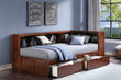 Rowe Dark Cherry Twin Bookcase Corner Bed with Storage Boxes - SET | B2013BCDC-1 | B2013BCDC-2 | B2013BCDC-BC | B2013DC-T - Bien Home Furniture & Electronics