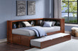 Rowe Dark Cherry Twin Bookcase Corner Bed with Twin Trundle - SET | B2013BCDC-1 | B2013BCDC-2 | B2013BCDC-BC | B2013DC-R - Bien Home Furniture & Electronics