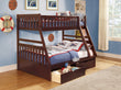 Rowe Dark Cherry Twin/Full Bunk Bed with Storage Boxes - SET | B2013TFDC-1 | B2013TFDC-2 | B2013TFDC-SL | B2013DC-T - Bien Home Furniture & Electronics