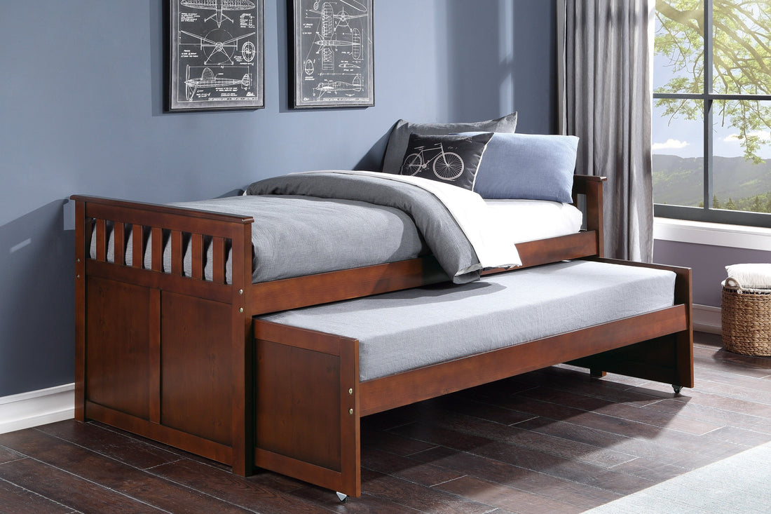 Rowe Dark Cherry Twin/Twin Bed - SET | B2013RTDC-1 | B2013RTDC-2 | B2013RTDC-SL - Bien Home Furniture &amp; Electronics