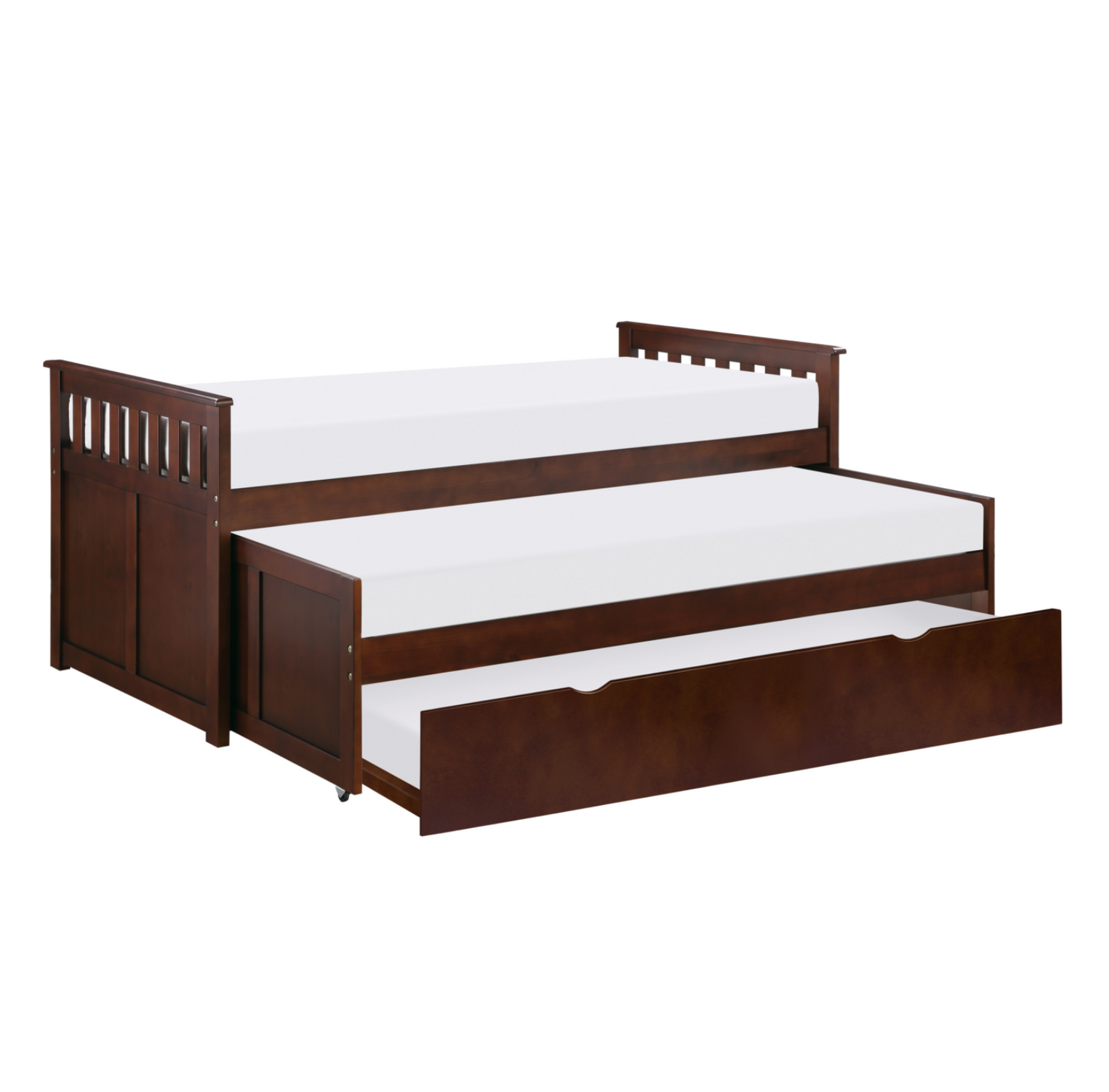 Rowe Dark Cherry Twin/Twin Bed with Twin Trundle - SET | B2013RTDC-1 | B2013RTDC-2 | B2013RTDC-SL | B2013DC-R - Bien Home Furniture &amp; Electronics