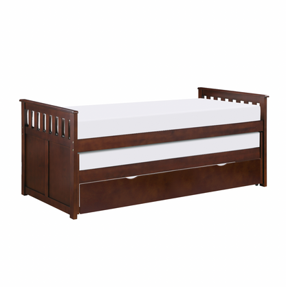 Rowe Dark Cherry Twin/Twin Bed with Twin Trundle - SET | B2013RTDC-1 | B2013RTDC-2 | B2013RTDC-SL | B2013DC-R - Bien Home Furniture &amp; Electronics