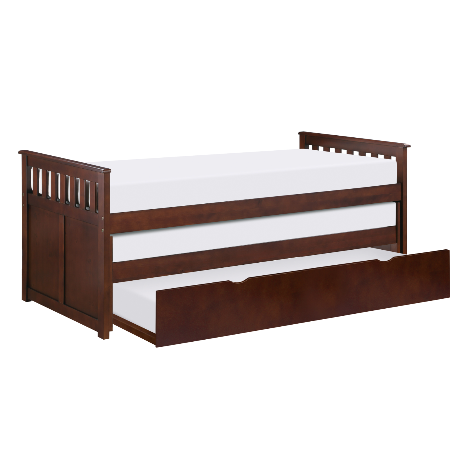 Rowe Dark Cherry Twin/Twin Bed with Twin Trundle - SET | B2013RTDC-1 | B2013RTDC-2 | B2013RTDC-SL | B2013DC-R - Bien Home Furniture &amp; Electronics