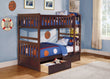 Rowe Dark Cherry Twin/Twin Bunk Bed with Storage Boxes - SET | B2013DC-1 | B2013DC-2 | B2013DC-SL | B2013DC-T - Bien Home Furniture & Electronics