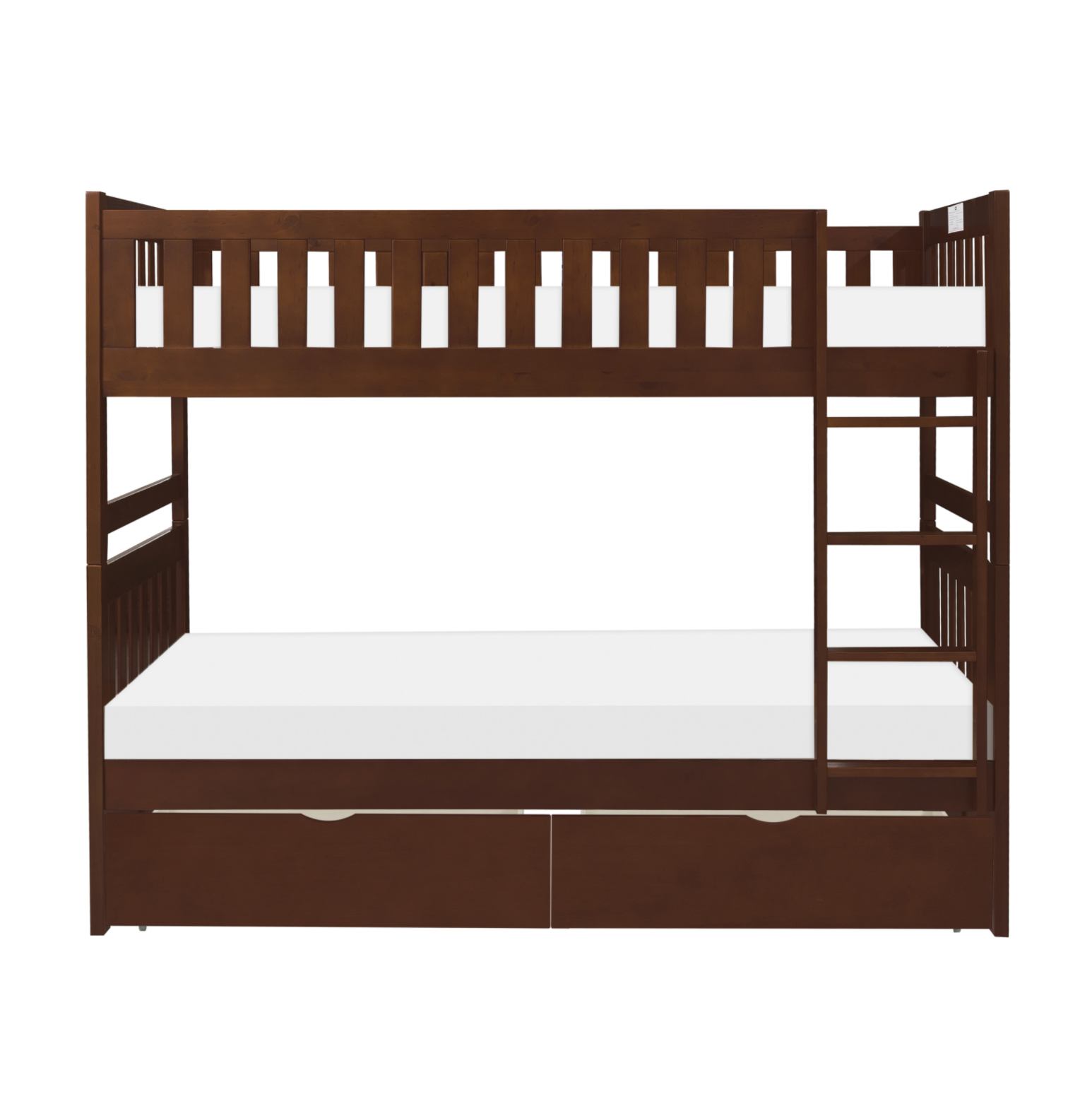 Rowe Dark Cherry Twin/Twin Bunk Bed with Storage Boxes - SET | B2013DC-1 | B2013DC-2 | B2013DC-SL | B2013DC-T - Bien Home Furniture &amp; Electronics