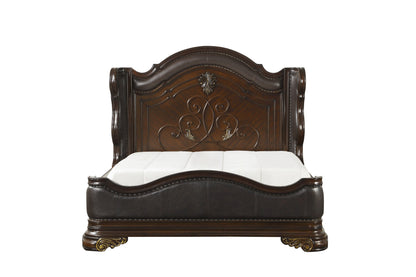 Royal Highlands Rich Cherry King Upholstered Panel Bed - SET | 1603K-1EK | 1603K-2EK | 1603-P - Bien Home Furniture &amp; Electronics