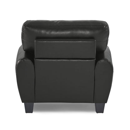 Rubin Black Faux Leather Chair - 9734BK-1 - Bien Home Furniture &amp; Electronics