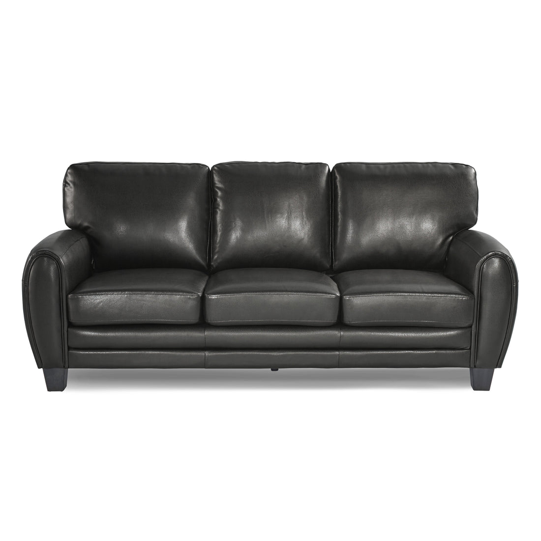 Rubin Black Faux Leather Sofa - 9734BK-3 - Bien Home Furniture &amp; Electronics
