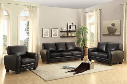 Rubin Black Faux Leather Sofa - 9734BK-3 - Bien Home Furniture &amp; Electronics