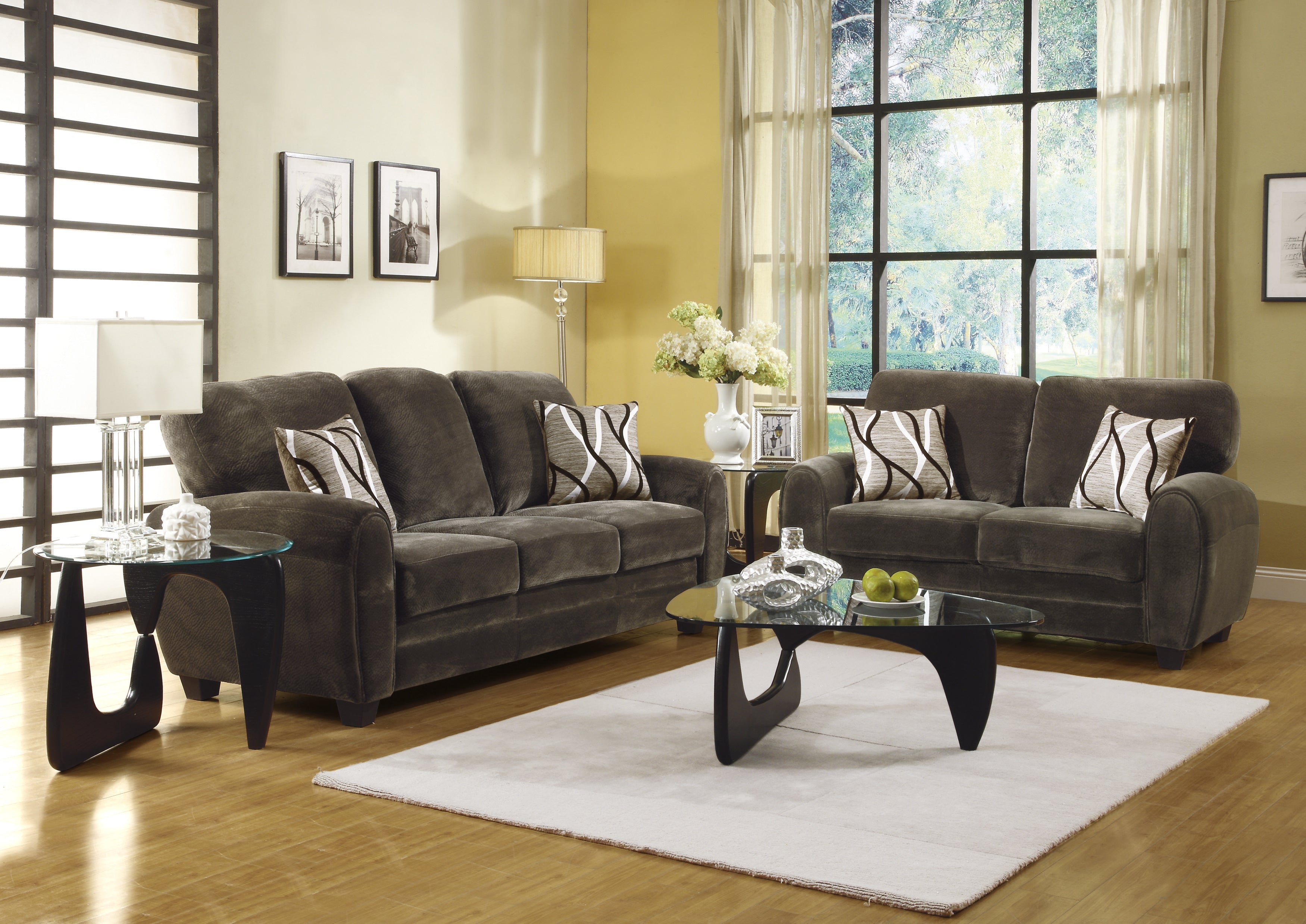 Rubin Chocolate Faux Leather Sofa - 9734CH-3 - Bien Home Furniture &amp; Electronics