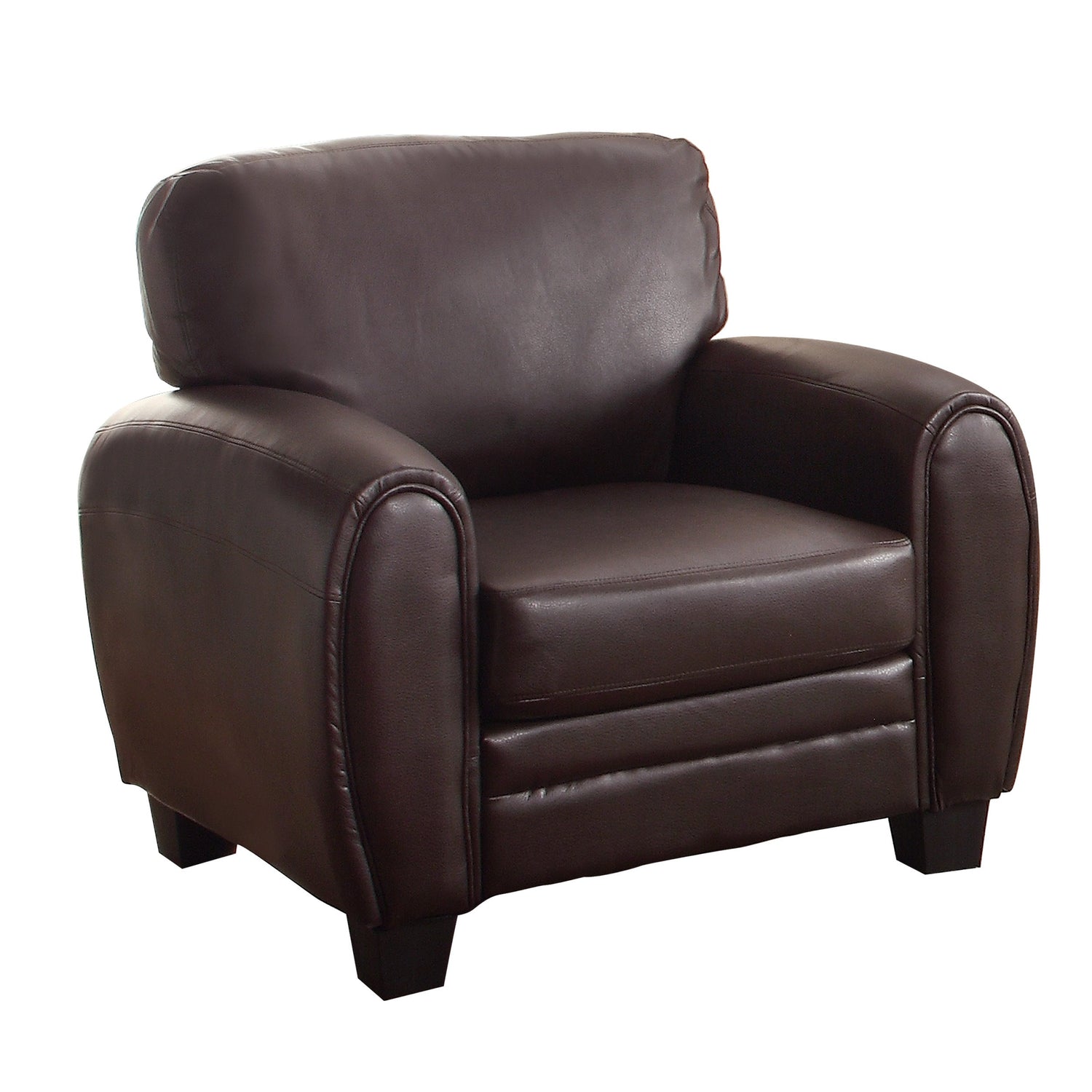 Rubin Dark Brown Faux Leather Chair - 9734DB-1 - Bien Home Furniture &amp; Electronics