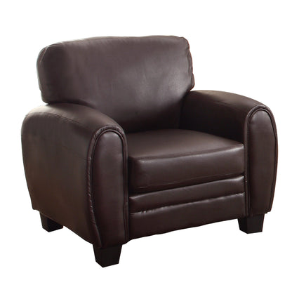 Rubin Dark Brown Faux Leather Chair - 9734DB-1 - Bien Home Furniture &amp; Electronics