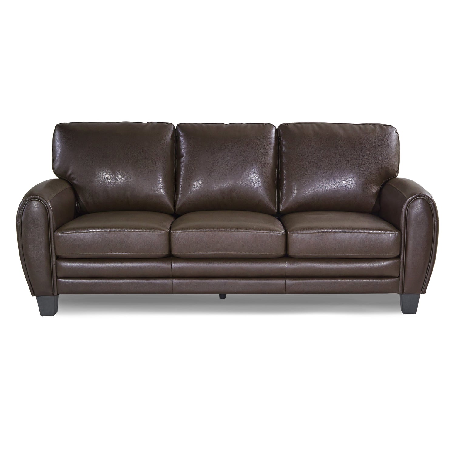 Rubin Dark Brown Faux Leather Sofa - 9734DB-3 - Bien Home Furniture &amp; Electronics