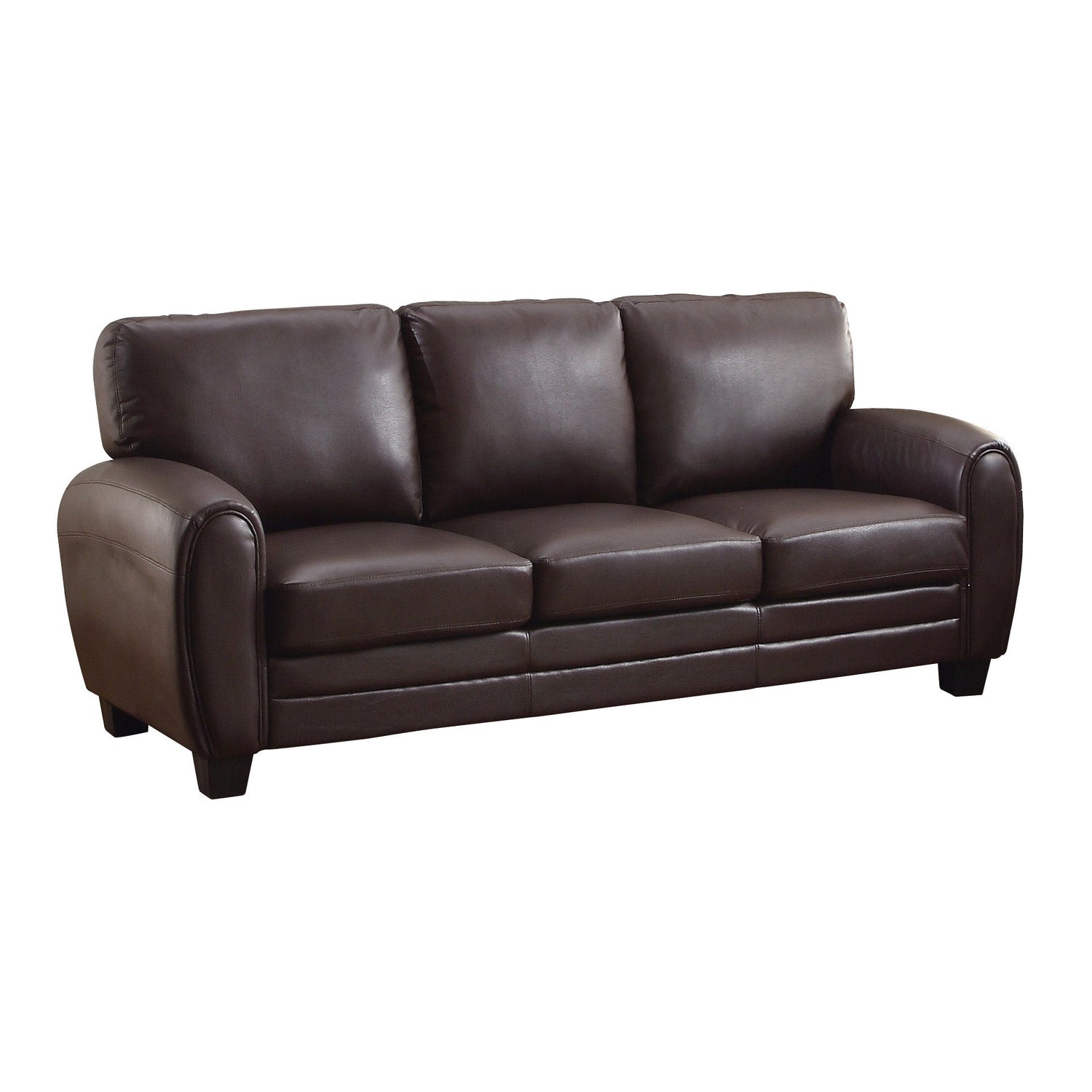 Rubin Dark Brown Faux Leather Sofa - 9734DB-3 - Bien Home Furniture &amp; Electronics