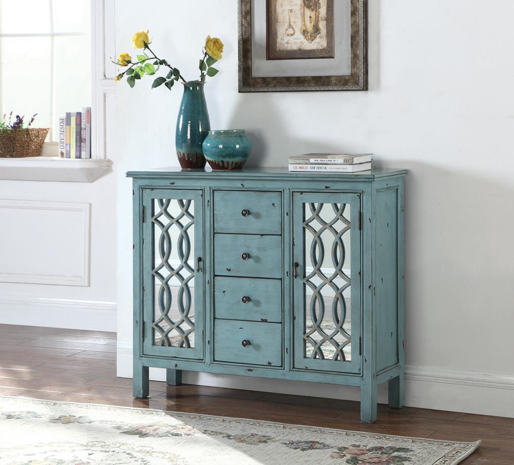 Rue Antique Blue 4-Drawer Accent Cabinet - 950736 - Bien Home Furniture &amp; Electronics