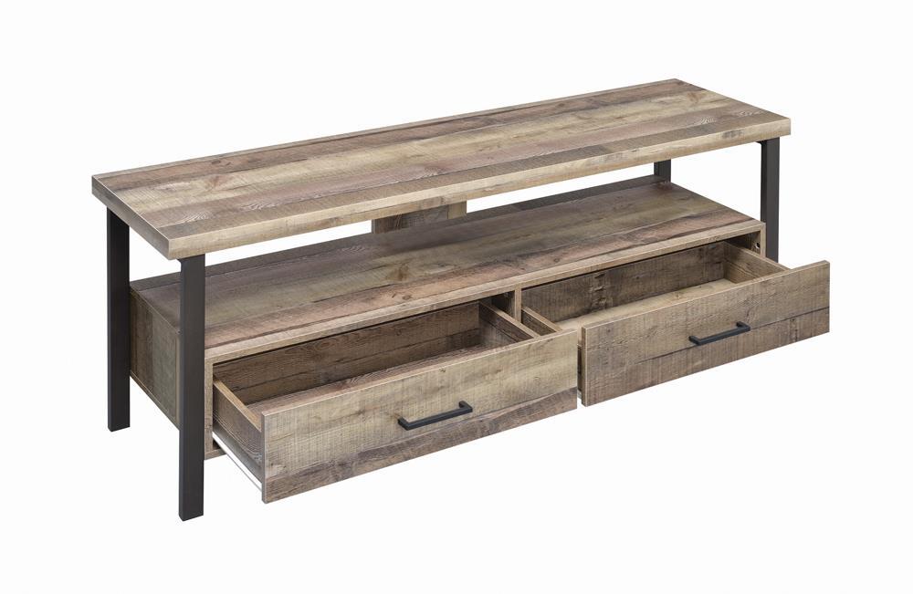 Ruston 59&quot; 2-Drawer TV Console Weathered Pine - 721881 - Bien Home Furniture &amp; Electronics
