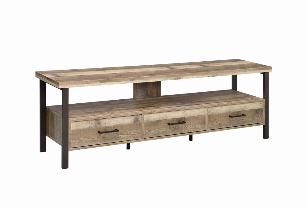 Ruston 71&quot; 3-Drawer TV Console Weathered Pine - 721891 - Bien Home Furniture &amp; Electronics