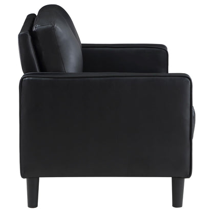 Ruth 2-piece Upholstered Track Arm Faux Leather Sofa Set Black - 508361-S2 - Bien Home Furniture &amp; Electronics