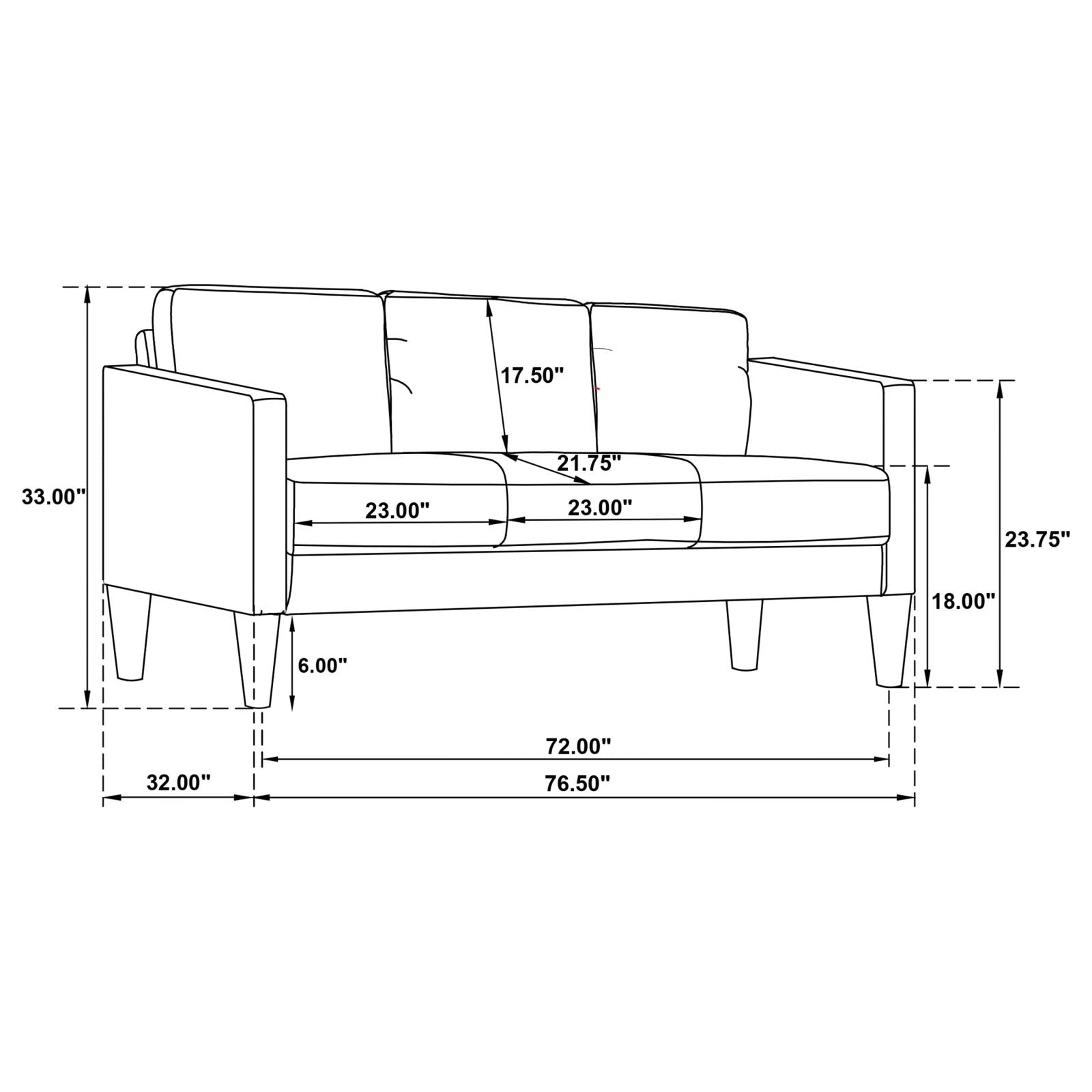 Ruth 2-piece Upholstered Track Arm Faux Leather Sofa Set Black - 508361-S2 - Bien Home Furniture &amp; Electronics