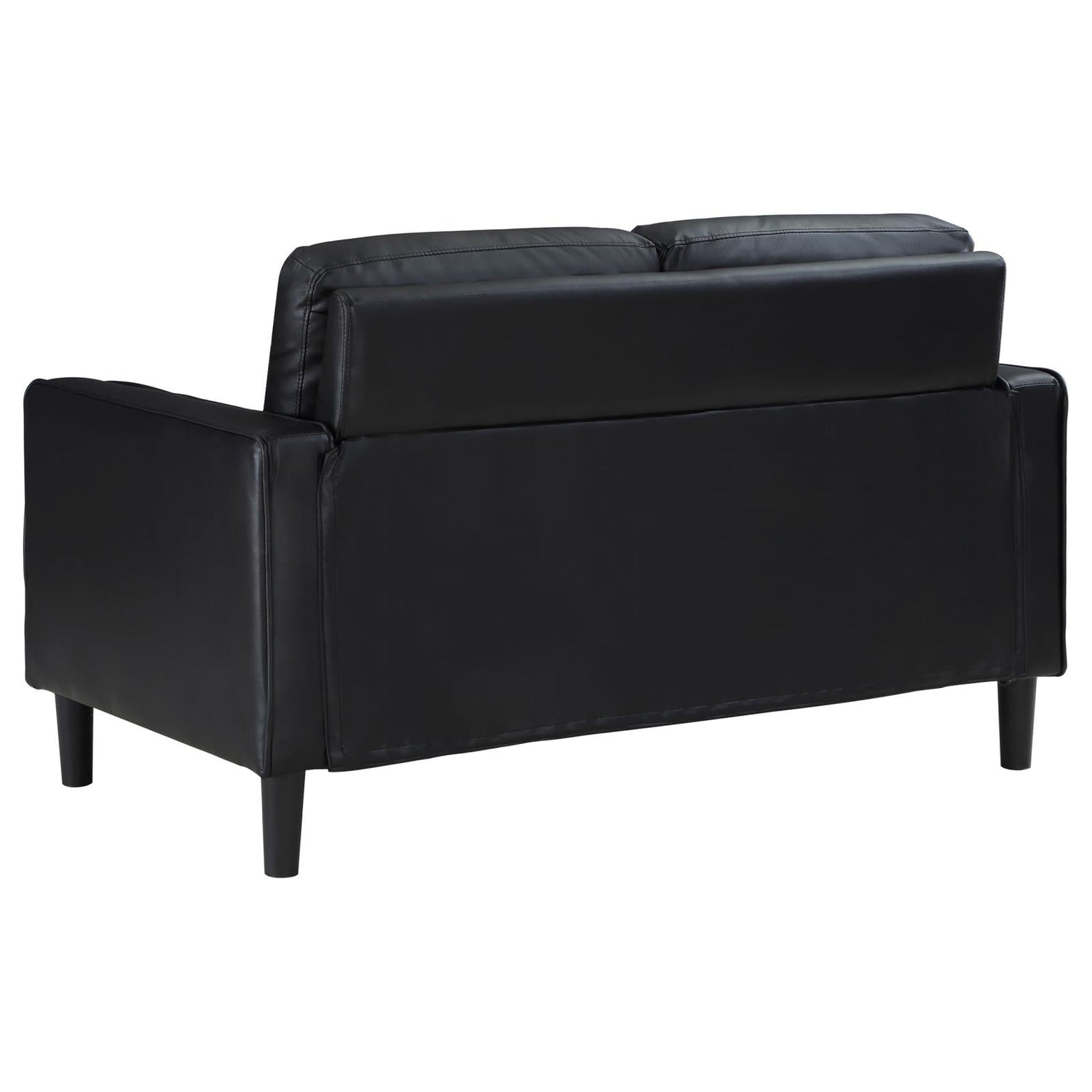 Ruth 2-piece Upholstered Track Arm Faux Leather Sofa Set Black - 508361-S2 - Bien Home Furniture &amp; Electronics