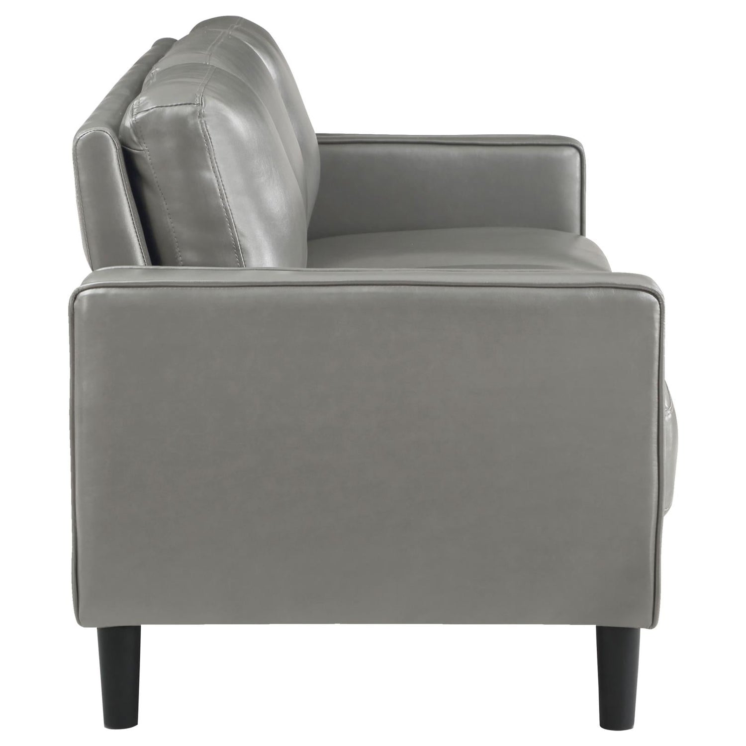 Ruth 2-piece Upholstered Track Arm Faux Leather Sofa Set Grey - 508365-S2 - Bien Home Furniture &amp; Electronics