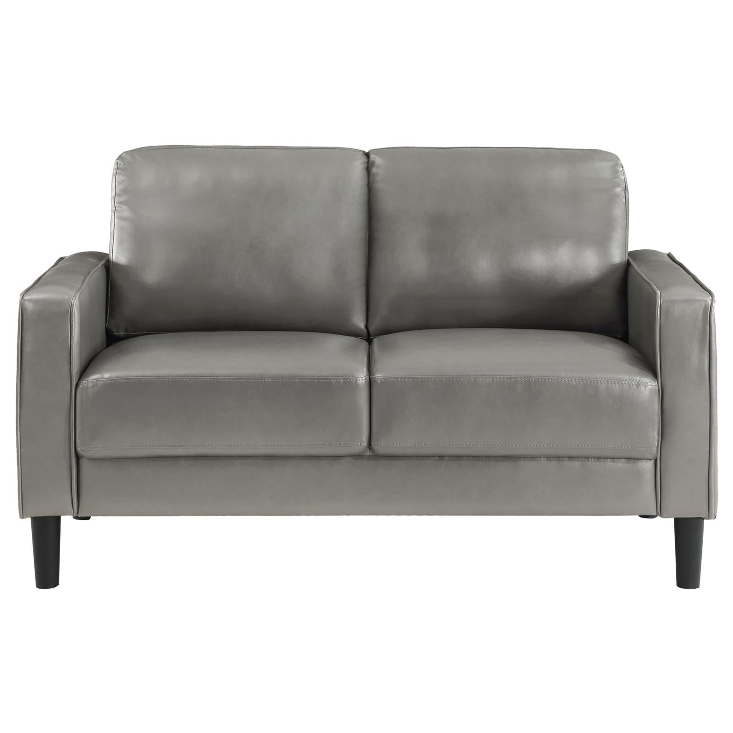 Ruth 2-piece Upholstered Track Arm Faux Leather Sofa Set Grey - 508365-S2 - Bien Home Furniture &amp; Electronics
