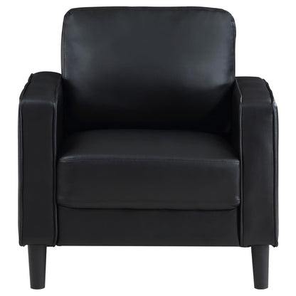 Ruth 3-piece Upholstered Track Arm Faux Leather Sofa Set Black - 508361-S3 - Bien Home Furniture &amp; Electronics