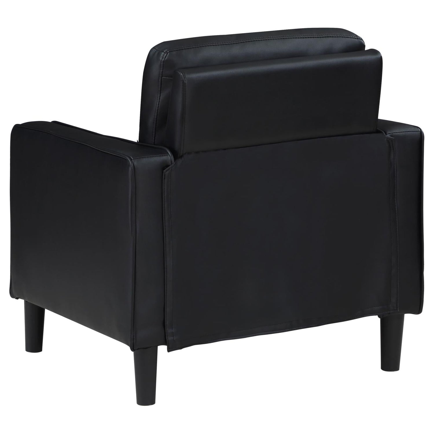 Ruth 3-piece Upholstered Track Arm Faux Leather Sofa Set Black - 508361-S3 - Bien Home Furniture &amp; Electronics