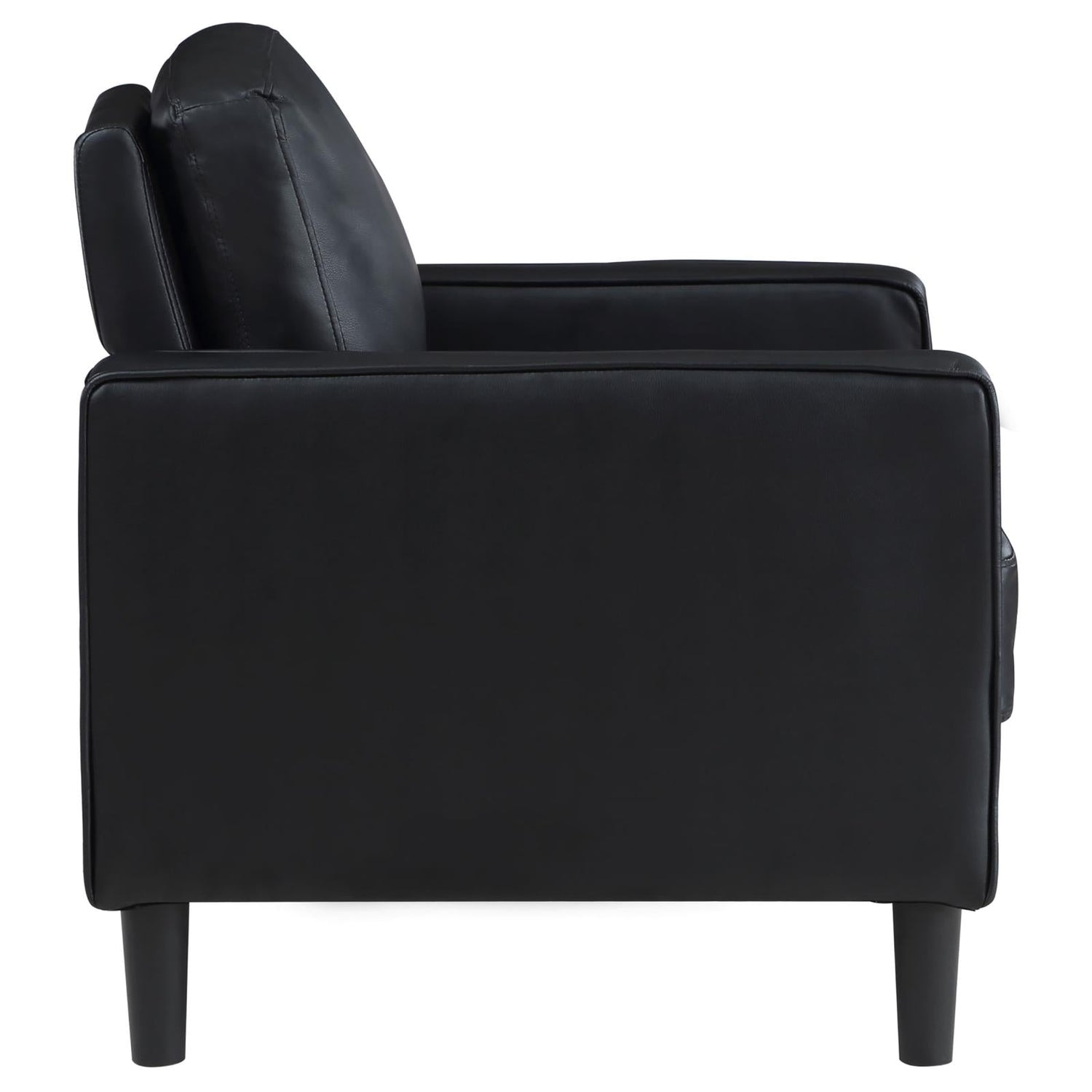 Ruth 3-piece Upholstered Track Arm Faux Leather Sofa Set Black - 508361-S3 - Bien Home Furniture &amp; Electronics