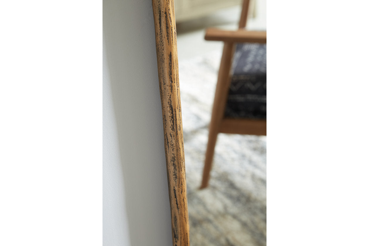 Ryandale Antique Brass Finish Floor Mirror - A8010265 - Bien Home Furniture &amp; Electronics