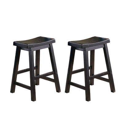 Saddleback Black Counter Height Stool, Set of 2 - 5302BK-24 - Bien Home Furniture &amp; Electronics