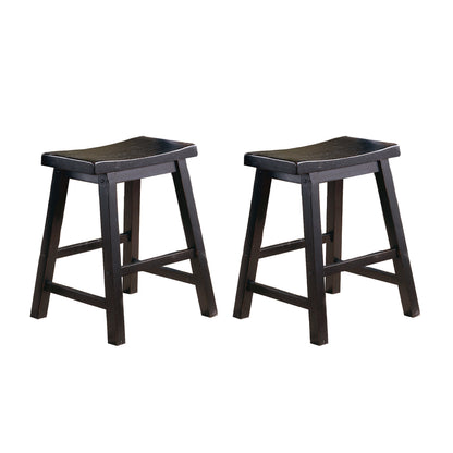 Saddleback Black Dining Stool, RTA, Set of 2 - 5302BK-18 - Bien Home Furniture &amp; Electronics