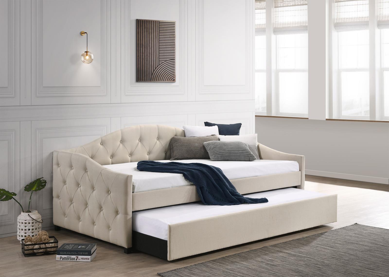 Sadie Upholstered Twin Daybed with Trundle - 300639 - Bien Home Furniture &amp; Electronics