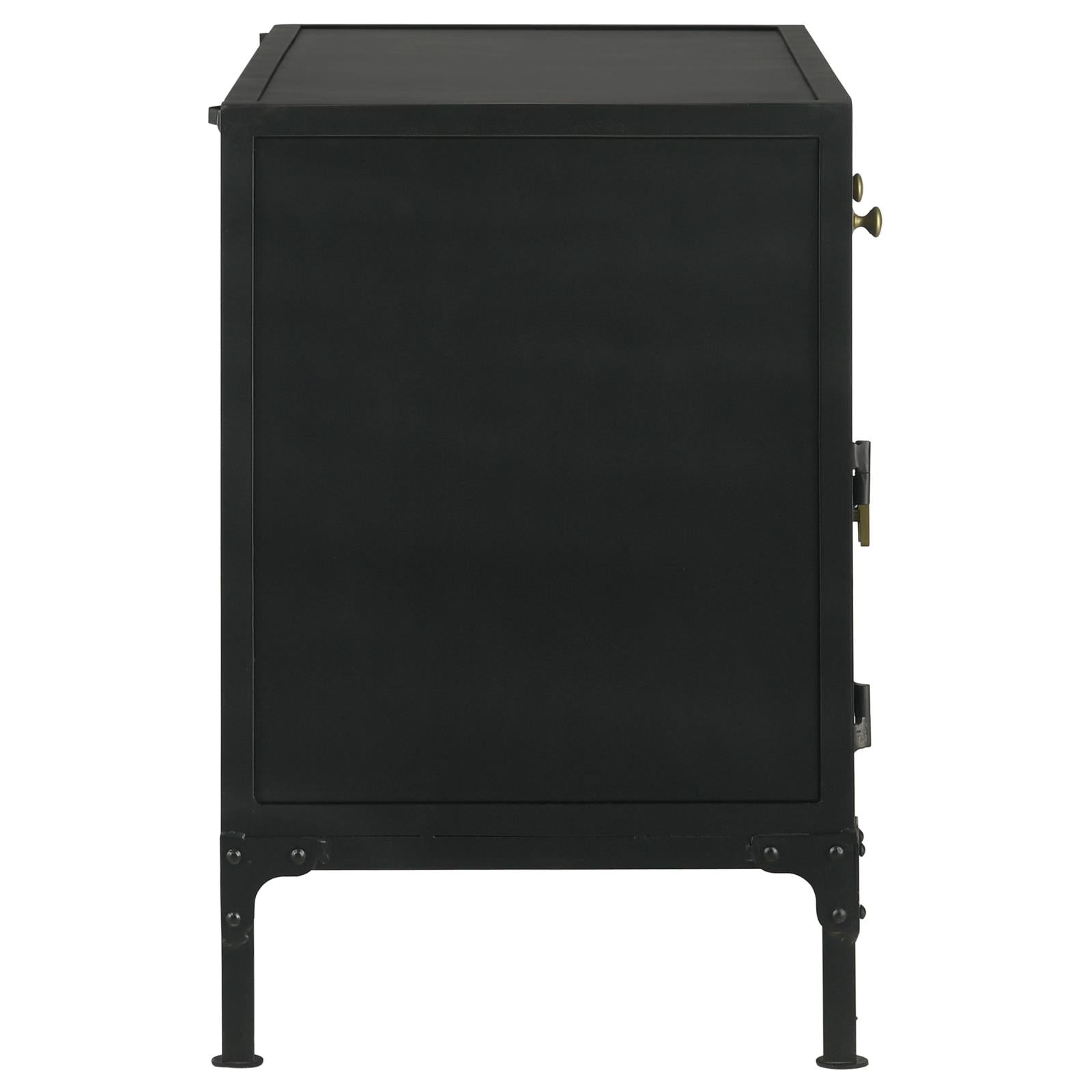 Sadler Black 2-Drawer Accent Cabinet with Glass Doors - 951761 - Bien Home Furniture &amp; Electronics