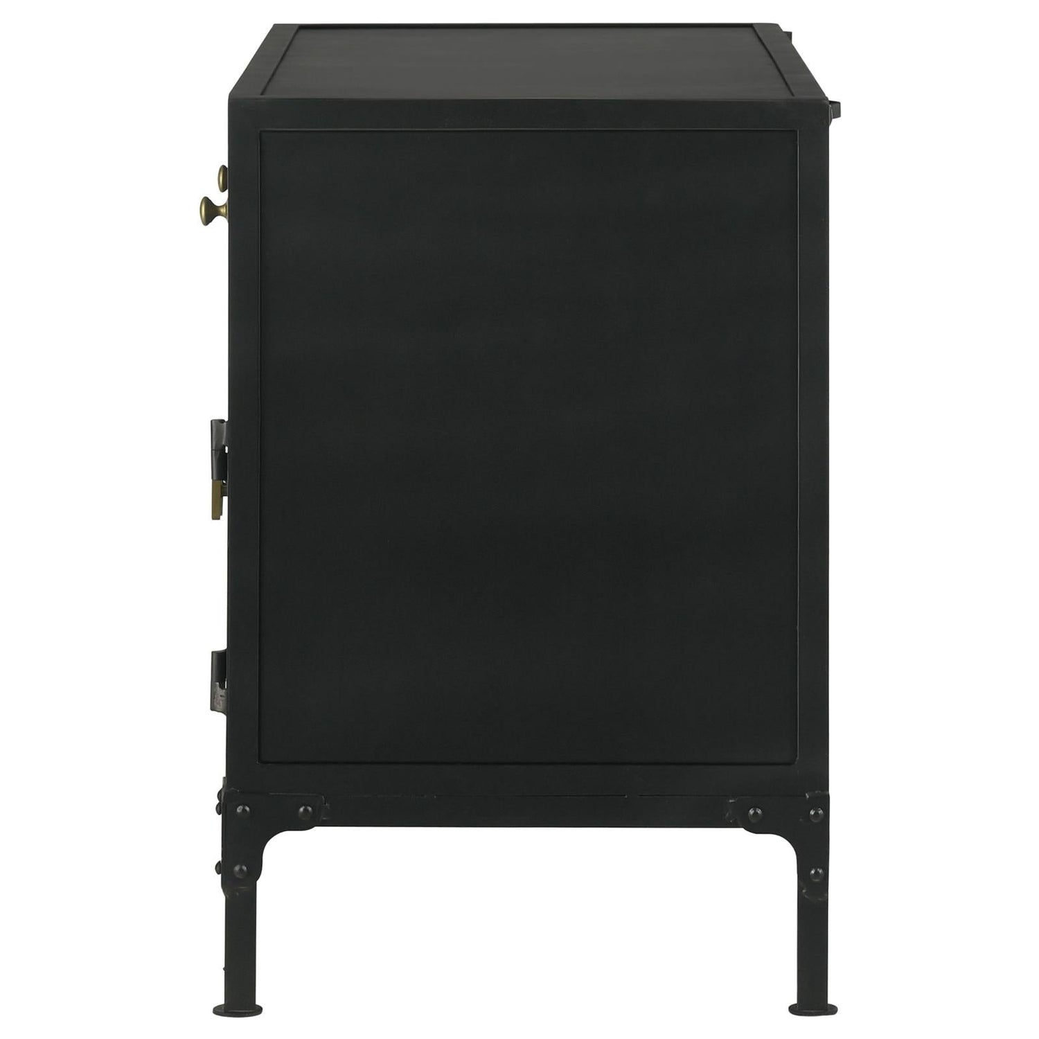 Sadler Black 2-Drawer Accent Cabinet with Glass Doors - 951761 - Bien Home Furniture &amp; Electronics