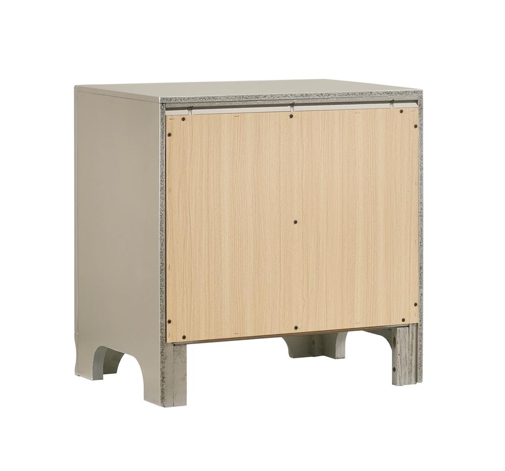 Salford 2-Drawer Nightstand Metallic Sterling - 222722 - Bien Home Furniture &amp; Electronics