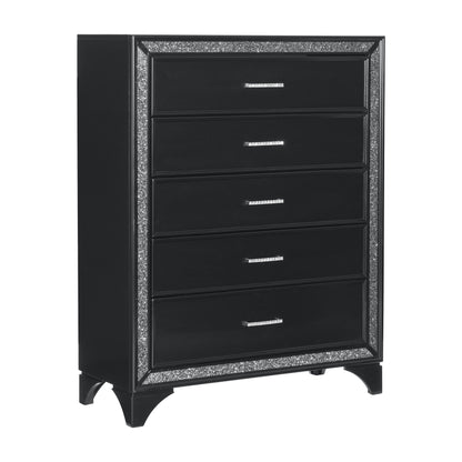 Salon Black Chest - 1572BK-9 - Bien Home Furniture &amp; Electronics