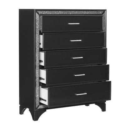 Salon Black Chest - 1572BK-9 - Bien Home Furniture &amp; Electronics