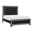 Salon Black King LED Upholstered Panel Bed - SET | 1572BKK-1 | 1572BKK-2 | 1572BK-3 - Bien Home Furniture & Electronics