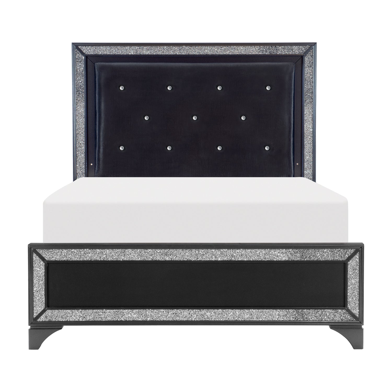 Salon Black King LED Upholstered Panel Bed - SET | 1572BKK-1 | 1572BKK-2 | 1572BK-3 - Bien Home Furniture &amp; Electronics