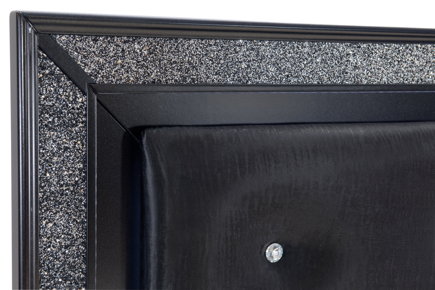 Salon Black King LED Upholstered Panel Bed - SET | 1572BKK-1 | 1572BKK-2 | 1572BK-3 - Bien Home Furniture &amp; Electronics