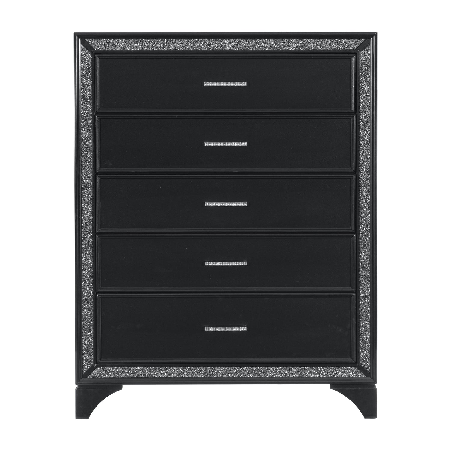 Salon Black LED Upholstered Panel Bedroom Set - SET | 1572BK-1 | 1572BK-2 | 1572BK-3 | 1572BK-4 | 1572BK-9 - Bien Home Furniture &amp; Electronics